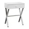 Monarch Specialties Accent Table - 24"H / Glossy White / Chrome Metal I 3262 - alternate 1